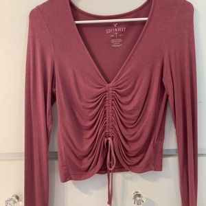 American Eagle Long Sleeve Crop Top